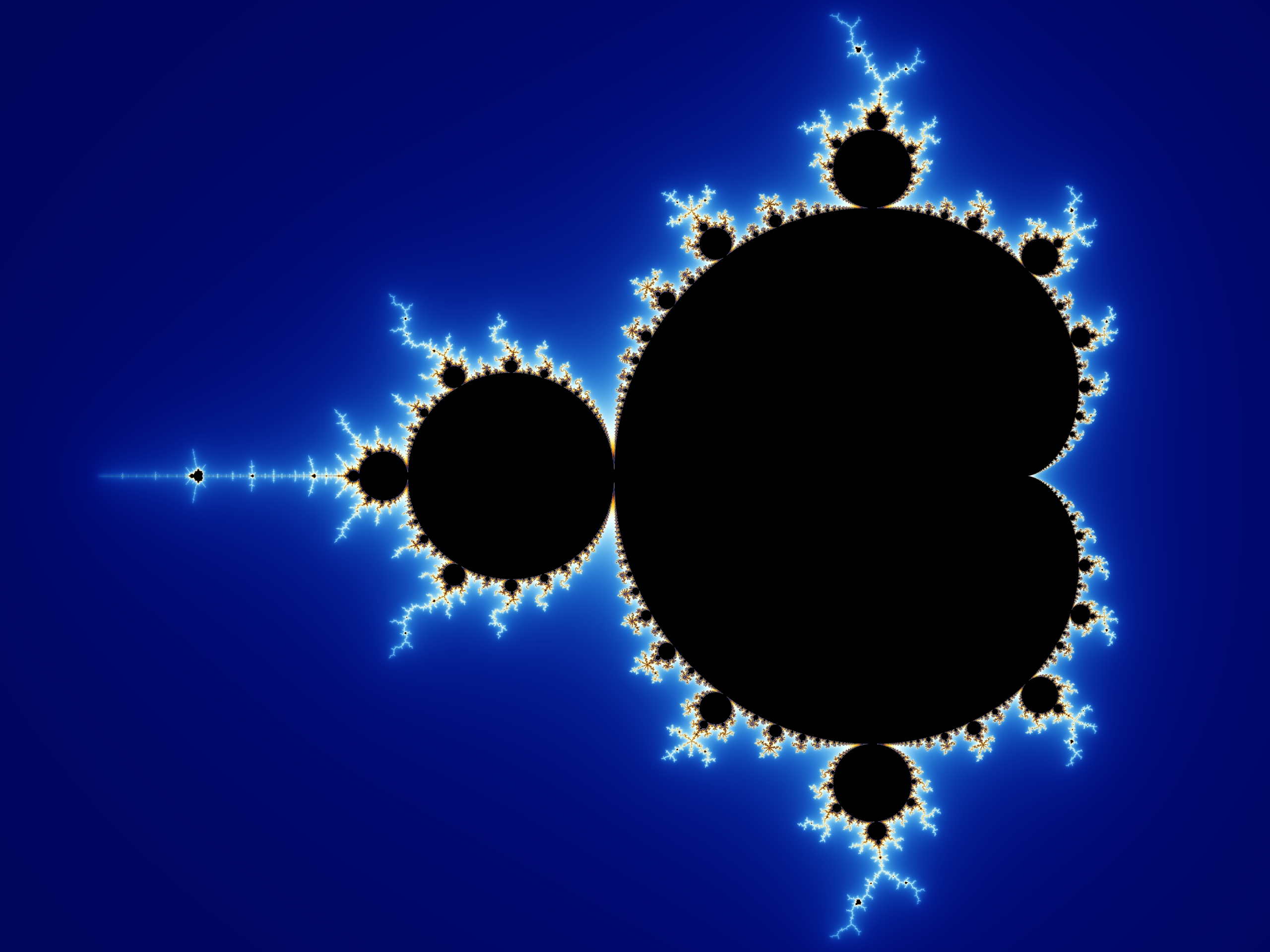 Mandelbrot Set zoom fractal showing self-similar ruptures